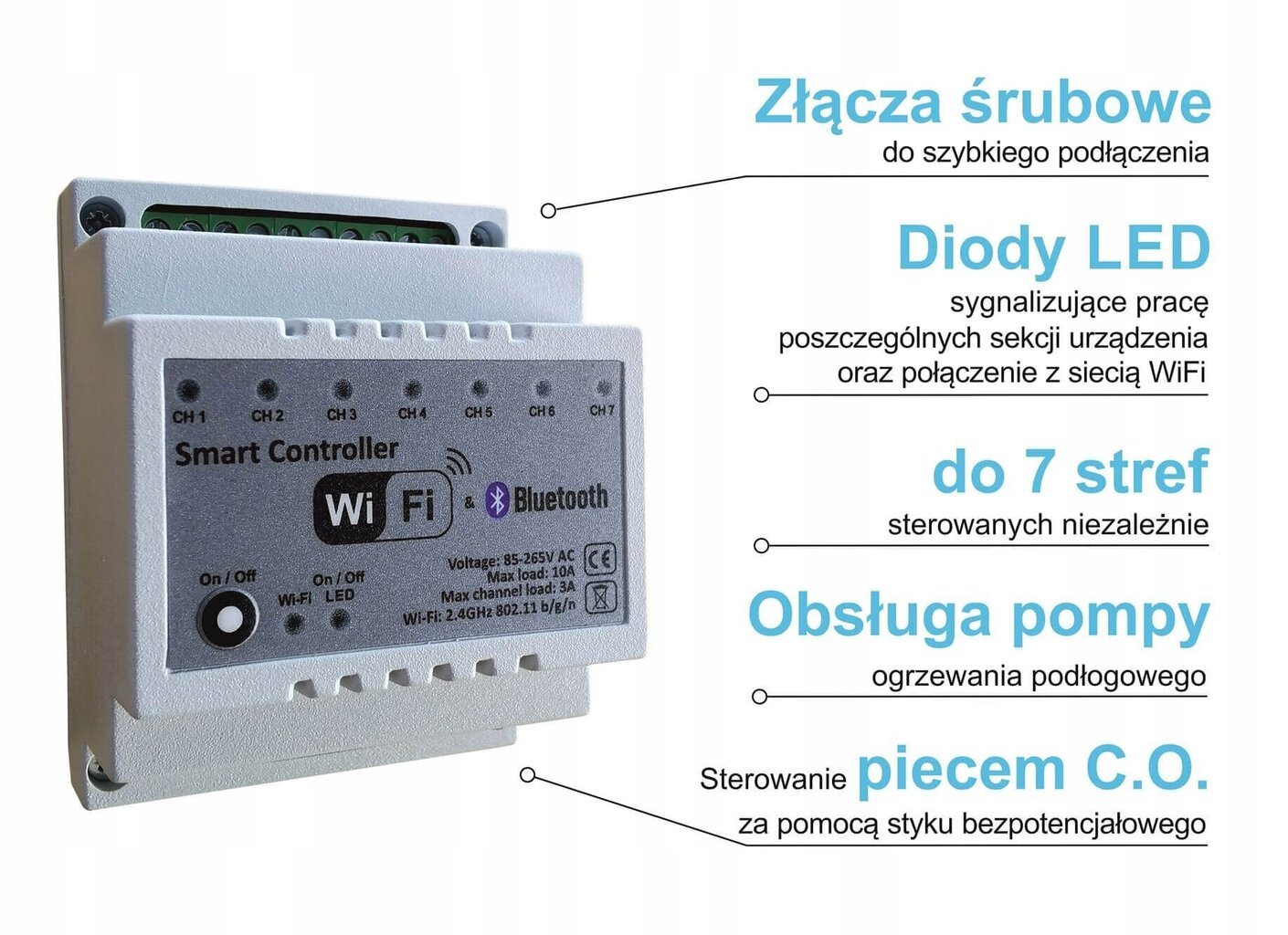 Lattialämmityksen säädin Smart Track Tunya Wifi, 3 piiriä hinta ja tiedot | Lattialämmitys | hobbyhall.fi