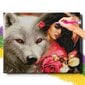 Diamond Mosaic 5D Diamond Painting Oh Art! Nainen ja susi, 40x50 cm hinta ja tiedot | Timanttimaalaukset | hobbyhall.fi