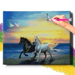 Diamond Mosaic 5D Diamond Painting Oh Art! Hevoset rannalla, 20x30 cm hinta ja tiedot | Timanttimaalaukset | hobbyhall.fi