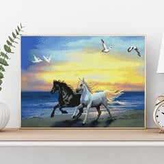 Diamond Mosaic 5D Diamond Painting Oh Art! Hevoset rannalla, 20x30 cm hinta ja tiedot | Timanttimaalaukset | hobbyhall.fi