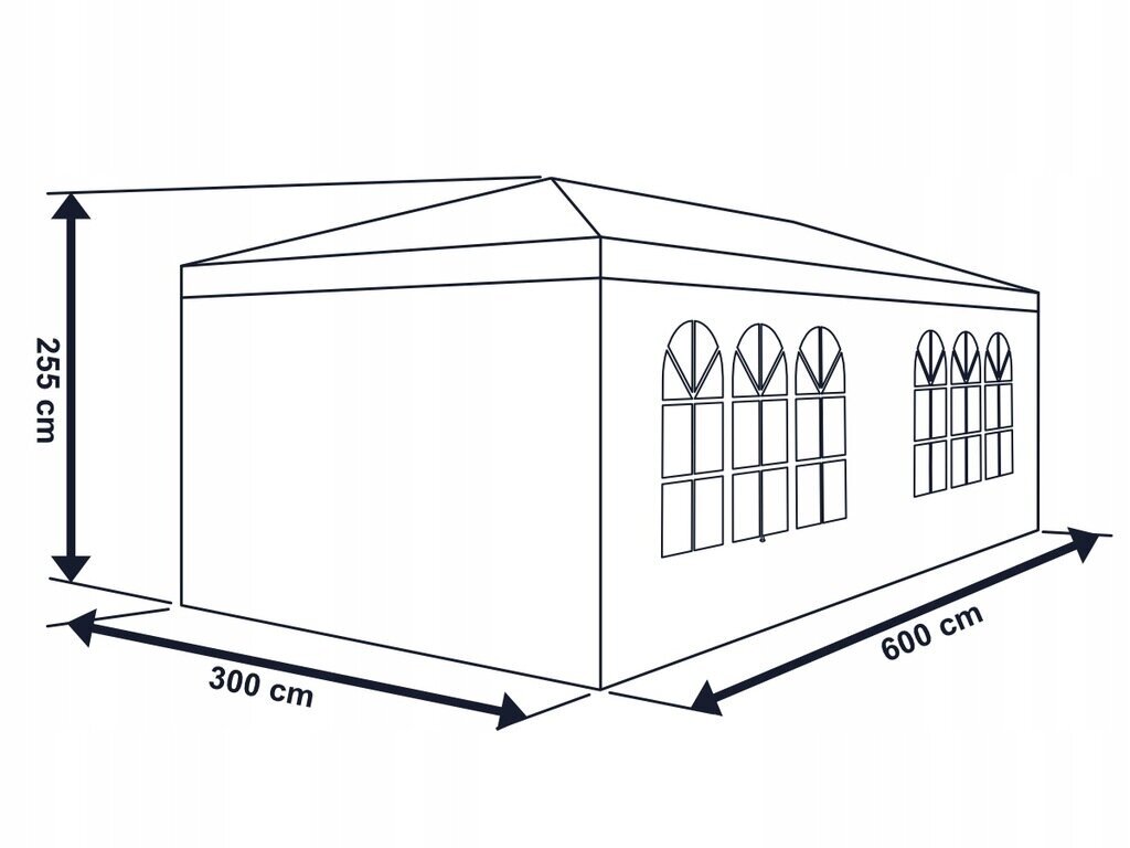 Huvimaja Saska, 6 3 x 6 x 2,5 m hinta ja tiedot | Puutarhapaviljongit | hobbyhall.fi