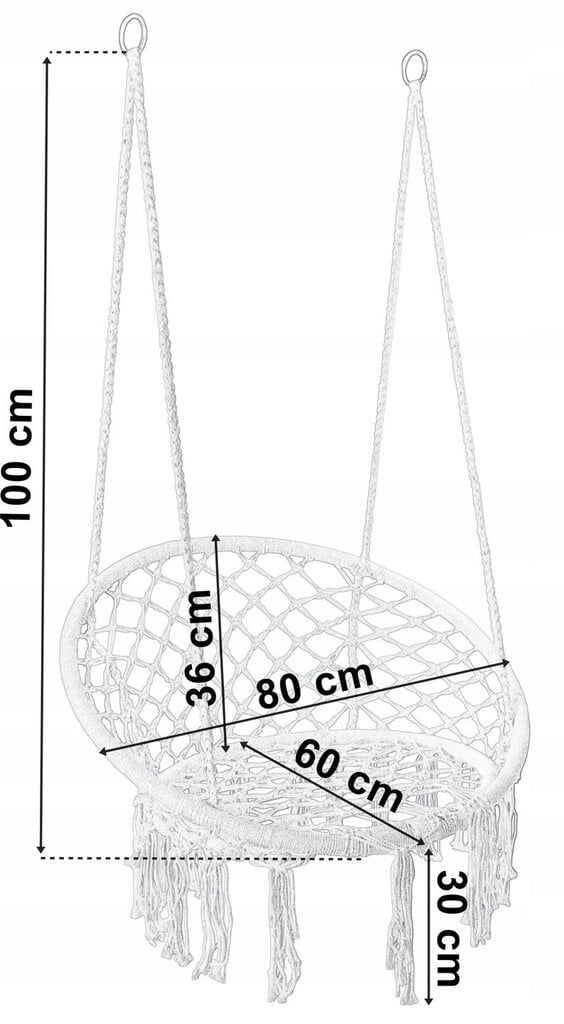 Riippuva nojatuoli Fluxar 80 cm, harmaa hinta ja tiedot | Puutarhatuolit | hobbyhall.fi