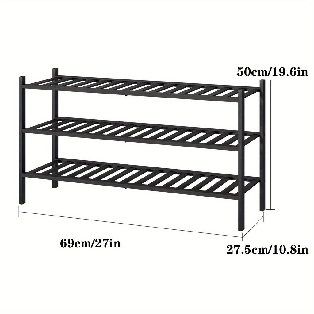 Monik&#xE4;ytt&#xF6;inen 2/3 Tasoinen Taittuva Bambukenk&#xE4;teline Ramadani Sisustus. hinta ja tiedot | Kenkäkaapit ja -hyllyt | hobbyhall.fi