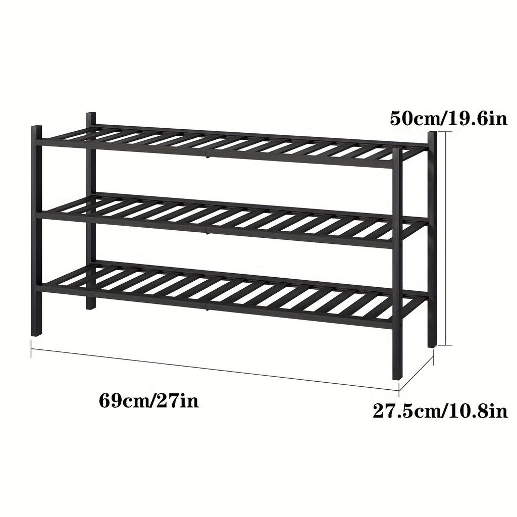 Monik&#xE4;ytt&#xF6;inen 2/3 Tasoinen Taittuva Bambukenk&#xE4;teline Ramadani Sisustus. hinta ja tiedot | Kenkäkaapit ja -hyllyt | hobbyhall.fi