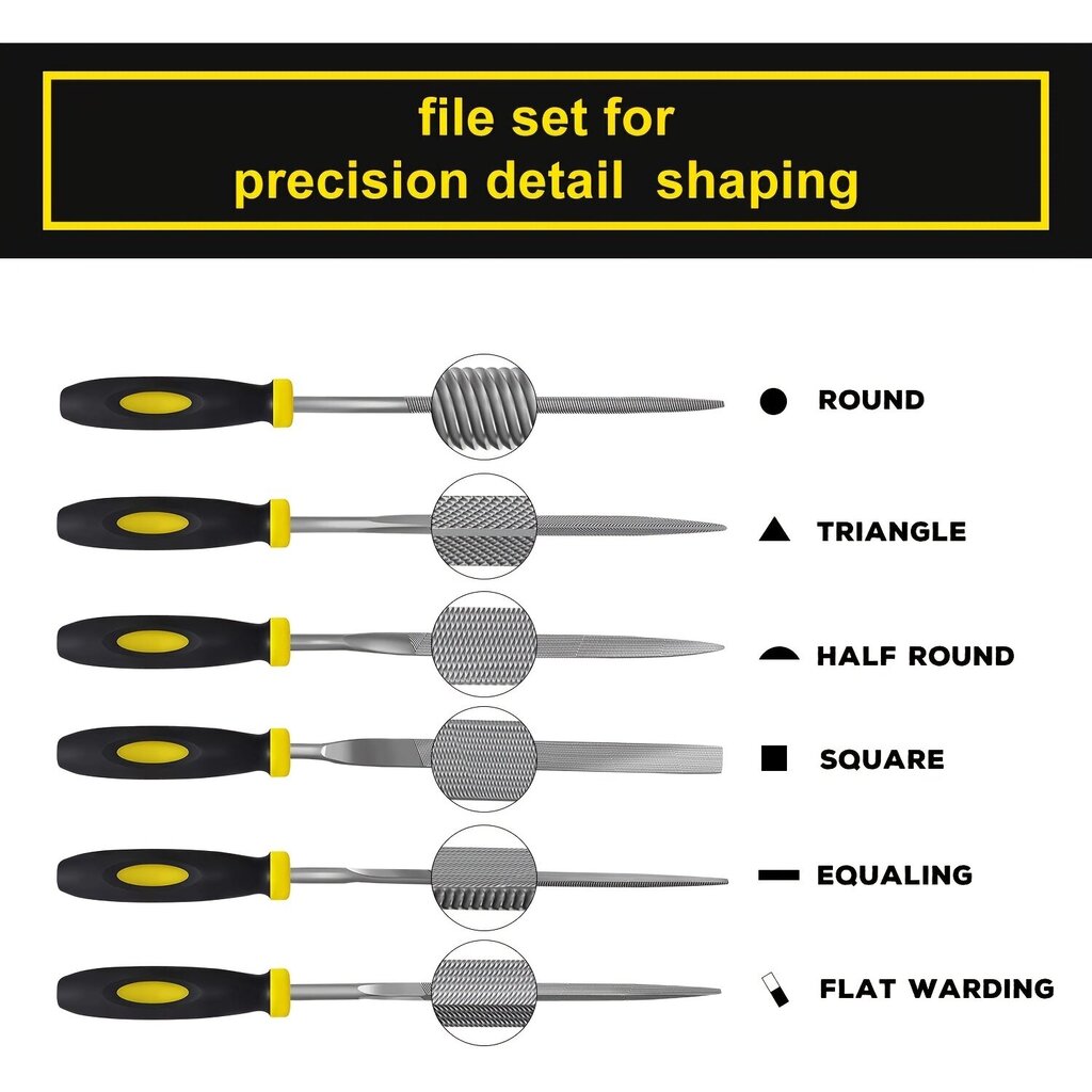 Setti 6, Neulaviilasarja, Korkea Lämpö Karkaisu Viila Kumikahvalla, 6 Muotoa hinta ja tiedot | Käsityökalut | hobbyhall.fi