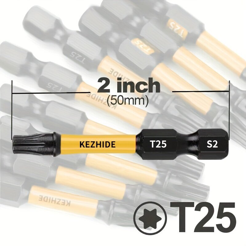 5/10/20kpl Torx T25 Iskuvoimabitit, Kestävä Ruuvauskärjille, Metallille hinta ja tiedot | Käsityökalut | hobbyhall.fi