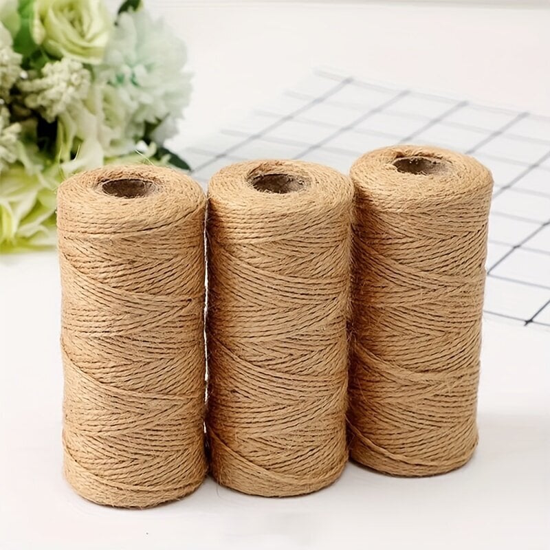 1 kpl / 3 kpl Hamppuköysi DIY käsintehty vintage-tyylinen valokuvanipsu juuttilanka 50 metriä 3 säiettä 2mm hamppulanka tarranaru hinta ja tiedot | Lahjapaketointi | hobbyhall.fi