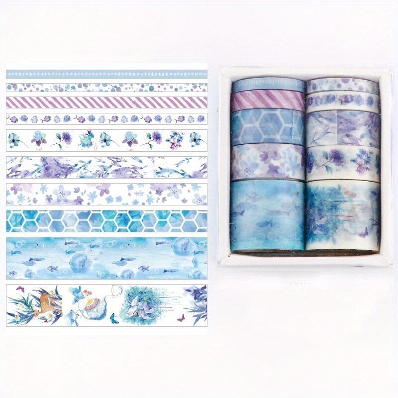 10 Rullaa Washi Teippi Setti 8.57.53.5cm hinta ja tiedot | Lahjapaketointi | hobbyhall.fi