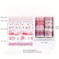 10 Rullaa Washi Teippi Setti 8.57.53.5cm hinta ja tiedot | Lahjapaketointi | hobbyhall.fi