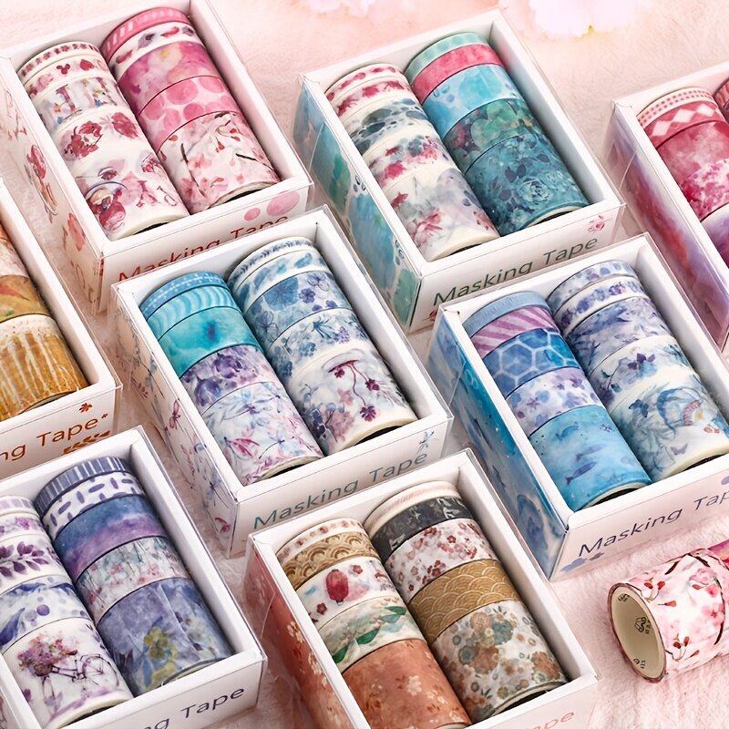 10 Rullaa Washi Teippi Setti 8.57.53.5cm hinta ja tiedot | Lahjapaketointi | hobbyhall.fi