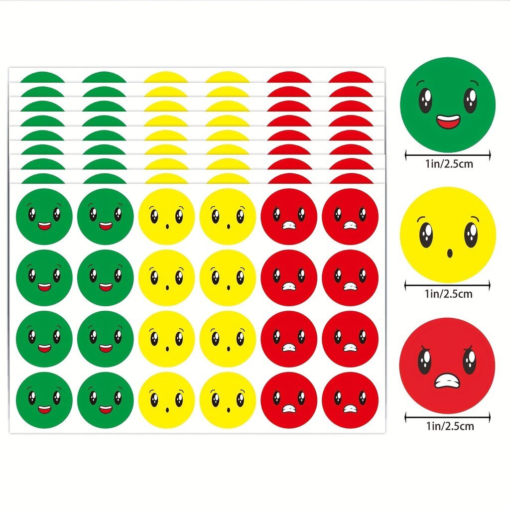 Punainen, keltainen, vihreä tunteellinen tarrat, 20 arkkia, 480 tarrat. hinta ja tiedot | Lahjapaketointi | hobbyhall.fi