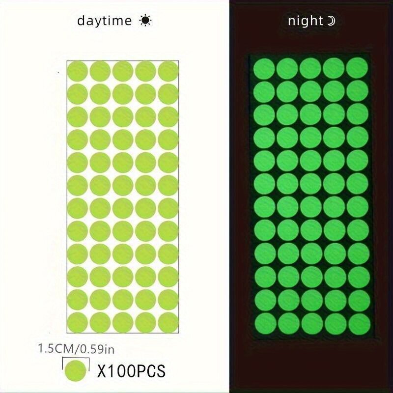 100 Kpl Super Kirkas Pimeässä Hohtava Turvanauha - Fluoresoivat Tarraset Makuhuoneeseen hinta ja tiedot | Lahjapaketointi | hobbyhall.fi