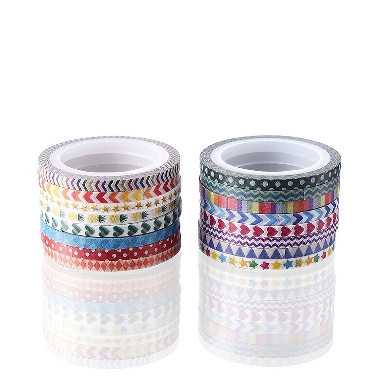 16 Rullaa Washi-teippiaskartelusetti taiteeseen ja askarteluun hinta ja tiedot | Lahjapaketointi | hobbyhall.fi