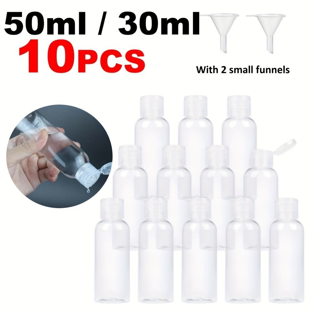 10kpl 30ml/50ml Kirkas Muovinen Tyhjä Pullot Hotelliin, Matkakokoiset Fleksikorkilla hinta ja tiedot | Kylpyhuoneen sisustus | hobbyhall.fi