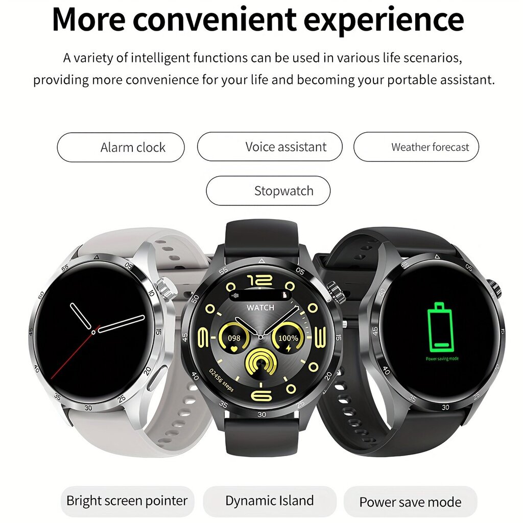 'GUHUAVMI 2024 Uusi GPS-kello Älykello GT4 Pro+1.53-tuumaa AMOLED 360 360 HD Näyttö Langaton NFC Älykello Naisille' hinta ja tiedot | Älykellot | hobbyhall.fi