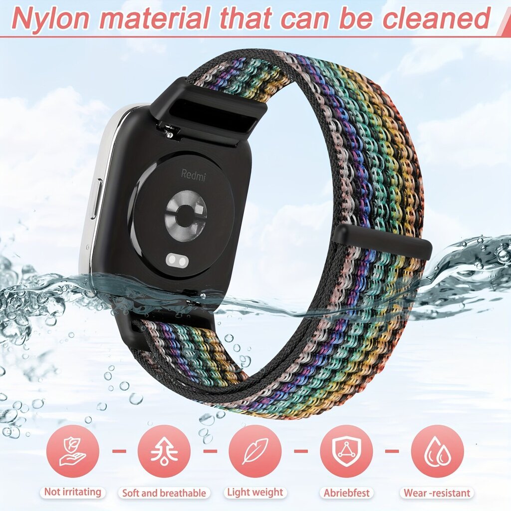 '2 kpl Nylonia Hihna Yhteensopiva Xiaomi Redmi Watch 3 Active' hinta ja tiedot | Älykellot | hobbyhall.fi