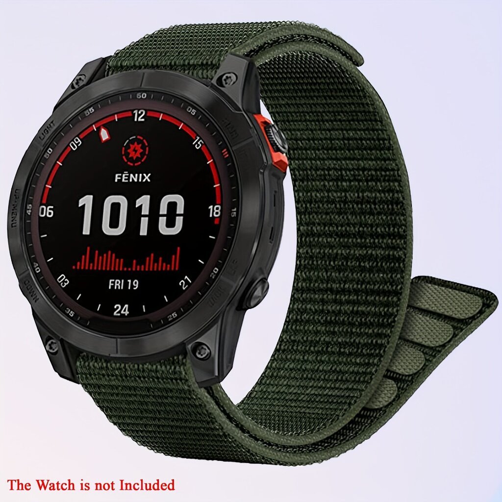 '22mm Loop Nailoniranneke Yhteensopiva Garmin Fenix 7/6/5/Instinct' hinta ja tiedot | Älykellot | hobbyhall.fi