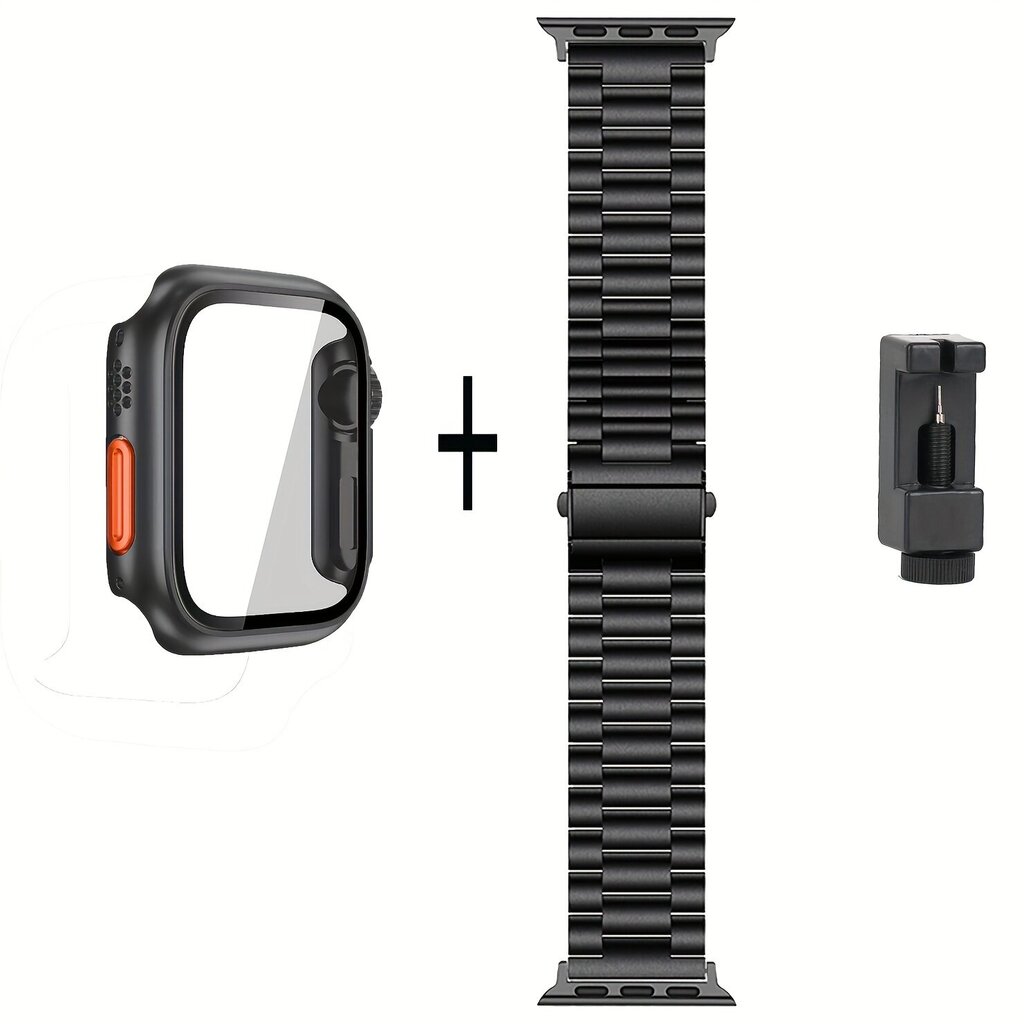 'Teräsremmi + Uta Kuori Sopii IWatch Series Se Ultra 2 1 S9 8 7 6 5 4 3 2 1 Series Unisex 38mm40mm41mm42mm44mm45mm49mmpc Kova Materiaali Kahden-yhdessä Törmäys Ja Nauru Kello Suojakuori Näyttää Kuten Ultra Malli Metallilla Säädettävä Remmi 2kpl Yhdistelmä hinta ja tiedot | Älykellot | hobbyhall.fi