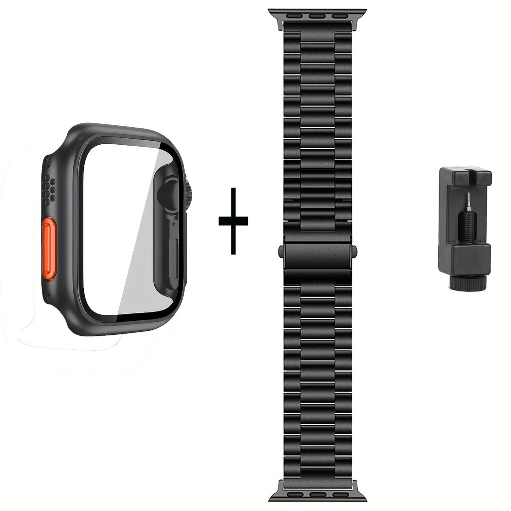 'Teräsremmi + Uta Kuori Sopii IWatch Series Se Ultra 2 1 S9 8 7 6 5 4 3 2 1 Series Unisex 38mm40mm41mm42mm44mm45mm49mmpc Kova Materiaali Kahden-yhdessä Törmäys Ja Nauru Kello Suojakuori Näyttää Kuten Ultra Malli Metallilla Säädettävä Remmi 2kpl Yhdistelmä hinta ja tiedot | Älykellot | hobbyhall.fi