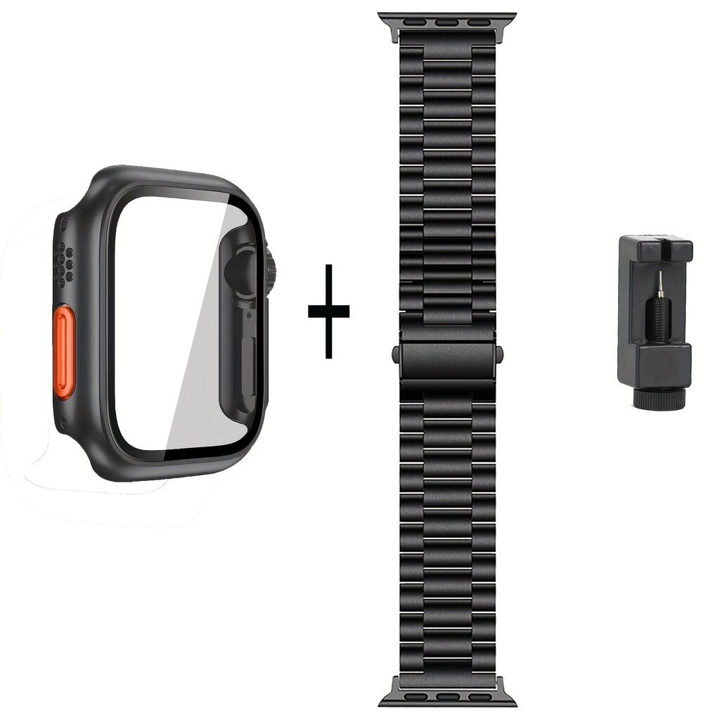 'Teräsremmi + Uta Kuori Sopii IWatch Series Se Ultra 2 1 S9 8 7 6 5 4 3 2 1 Series Unisex 38mm40mm41mm42mm44mm45mm49mmpc Kova Materiaali Kahden-yhdessä Törmäys Ja Nauru Kello Suojakuori Näyttää Kuten Ultra Malli Metallilla Säädettävä Remmi 2kpl Yhdistelmä hinta ja tiedot | Älykellot | hobbyhall.fi