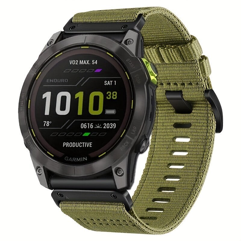 'Pikakiinnitys 26Mm Nailoniranneke - Vedenkestävä Garmin Fenix 7X.' hinta ja tiedot | Älykellot | hobbyhall.fi