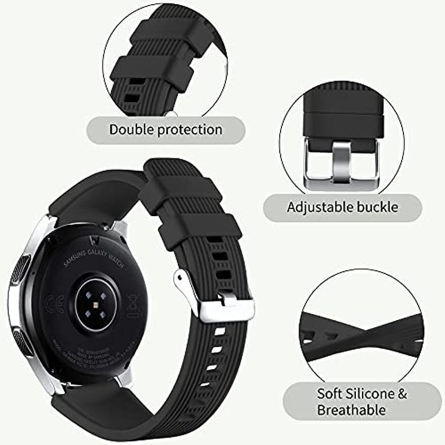 '22mm silikonihihna yhteensopiva Samsung Galaxy Watch 46mm kanssa' hinta ja tiedot | Älykellot | hobbyhall.fi