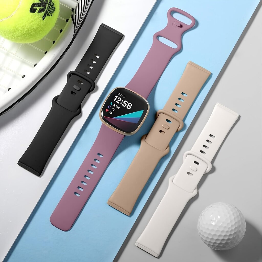 '4 Pakkausta Hihnat Yhteensopiva Fitbit Sense/Versa 3/4/Sense 2, Pehmeä TPU Urheiluhihna, Vaihtohihnat Naisille Miehille' hinta ja tiedot | Älykellot | hobbyhall.fi