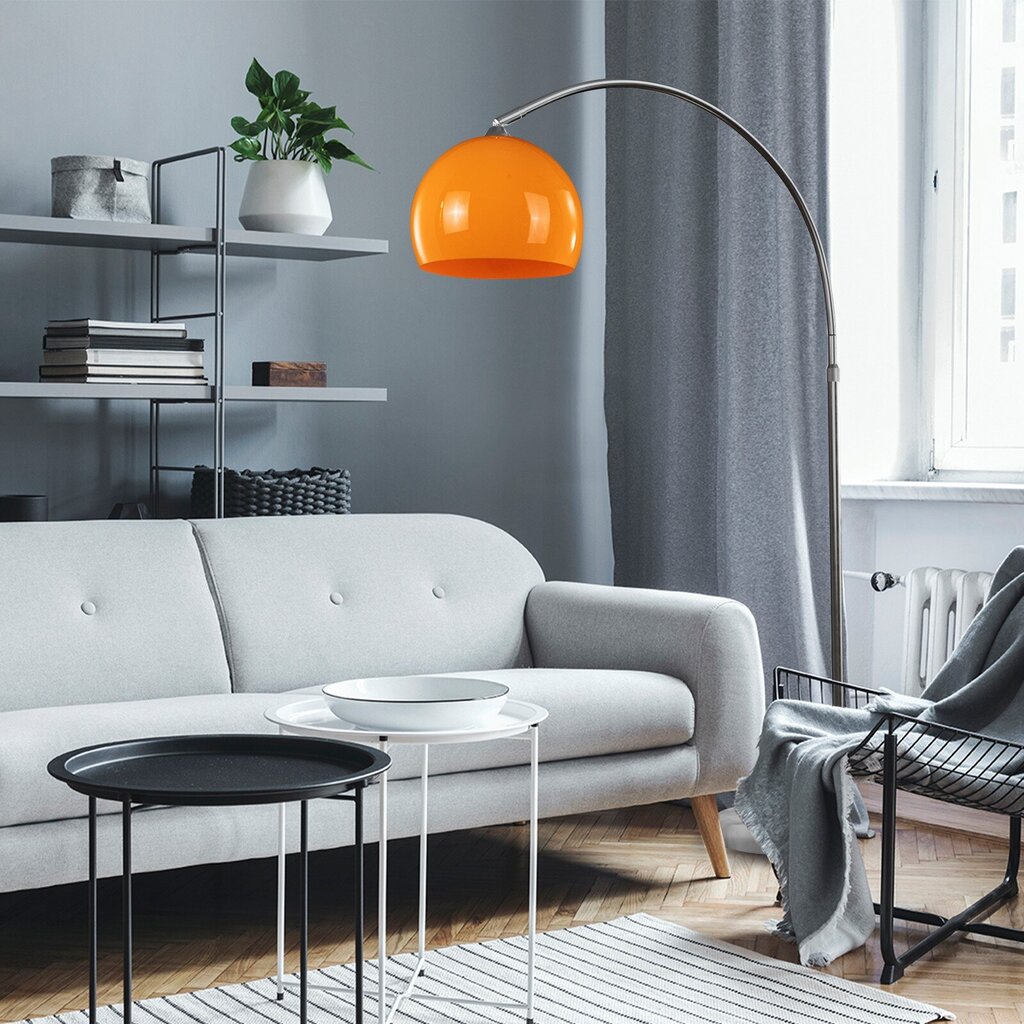 **Kaarelamp** - säädettävä korkeus, 130-180 cm, 1xE27, maks. 60W, oranssi, ruostumatonta terästä - lattiavalaisin, "HB". hinta ja tiedot | Lattiavalaisimet | hobbyhall.fi