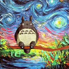 YEESAM ART Maalaus numeroiden mukaan Totoro 40 x 50 cm hinta ja tiedot | Maalaa numeroiden mukaan | hobbyhall.fi