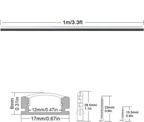 Chesbung Profii setti U-muotoiselle LED nauhalle Musta 12 kpl 1 m hinta ja tiedot | LED-valonauhat | hobbyhall.fi