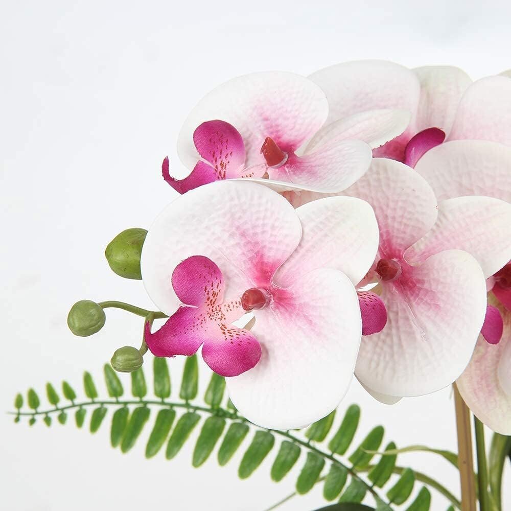 Briful 38cm Keinotekoiset Phalaenopsis kukat hopeisessa ruukussa 3 kpl. hinta ja tiedot | Keinotekoiset kukat | hobbyhall.fi