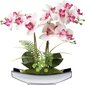 Briful 38cm Keinotekoiset Phalaenopsis kukat hopeisessa ruukussa 3 kpl. hinta ja tiedot | Keinotekoiset kukat | hobbyhall.fi