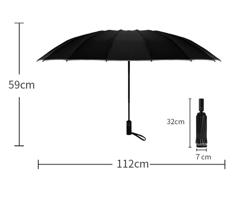 Taitettava sateenvarjo käsineillä, musta hinta ja tiedot | Miesten sateenvarjot | hobbyhall.fi