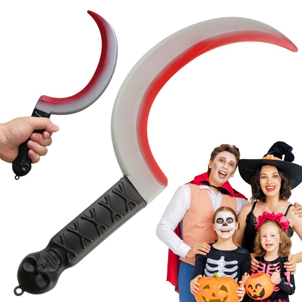 Halloween puku veitsi verinen sirppi murhaaja ase Gadget 36cm hinta ja tiedot | Naamiaisasut | hobbyhall.fi