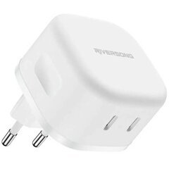 Superpikalatausadapteri, 2 x USB-C, Riversong PowerKub G35, valkoinen hinta ja tiedot | Puhelimen laturit | hobbyhall.fi