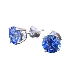 Hopeiset korvakorut "Junona (Arctic Blue)" Swarovski Zirconia Pure Brilliance -kristalleilla. DS03A140 hinta ja tiedot | Korvakorut | hobbyhall.fi