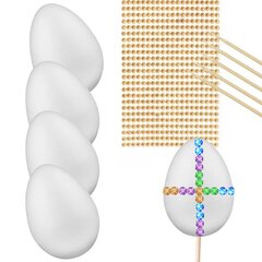 Pääsiäismunan koristesetti timanttikristalleilla 4kpl kultainen hinta ja tiedot | Taide- ja askartelutarvikkeet | hobbyhall.fi