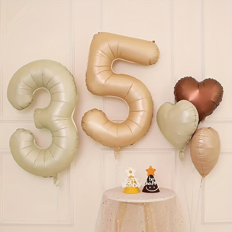 1 kpl, Beige Karamelli Sydän Ilmapallo, Kruunu Syntymäpäivä Ilmapallo, Baby Shower Numerofolioilmapallo, Helium Baby Shower Ilmapallo. hinta ja tiedot | Ompelutarvikkeet | hobbyhall.fi