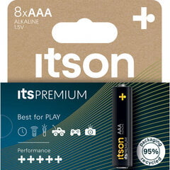 itson itsPREMIUM paristot Alkaline LR03IPR/8HH hinta ja tiedot | Paristot | hobbyhall.fi