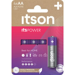 itson itsPOWER paristot Alkaline LR6IPO/4CP hinta ja tiedot | Paristot | hobbyhall.fi