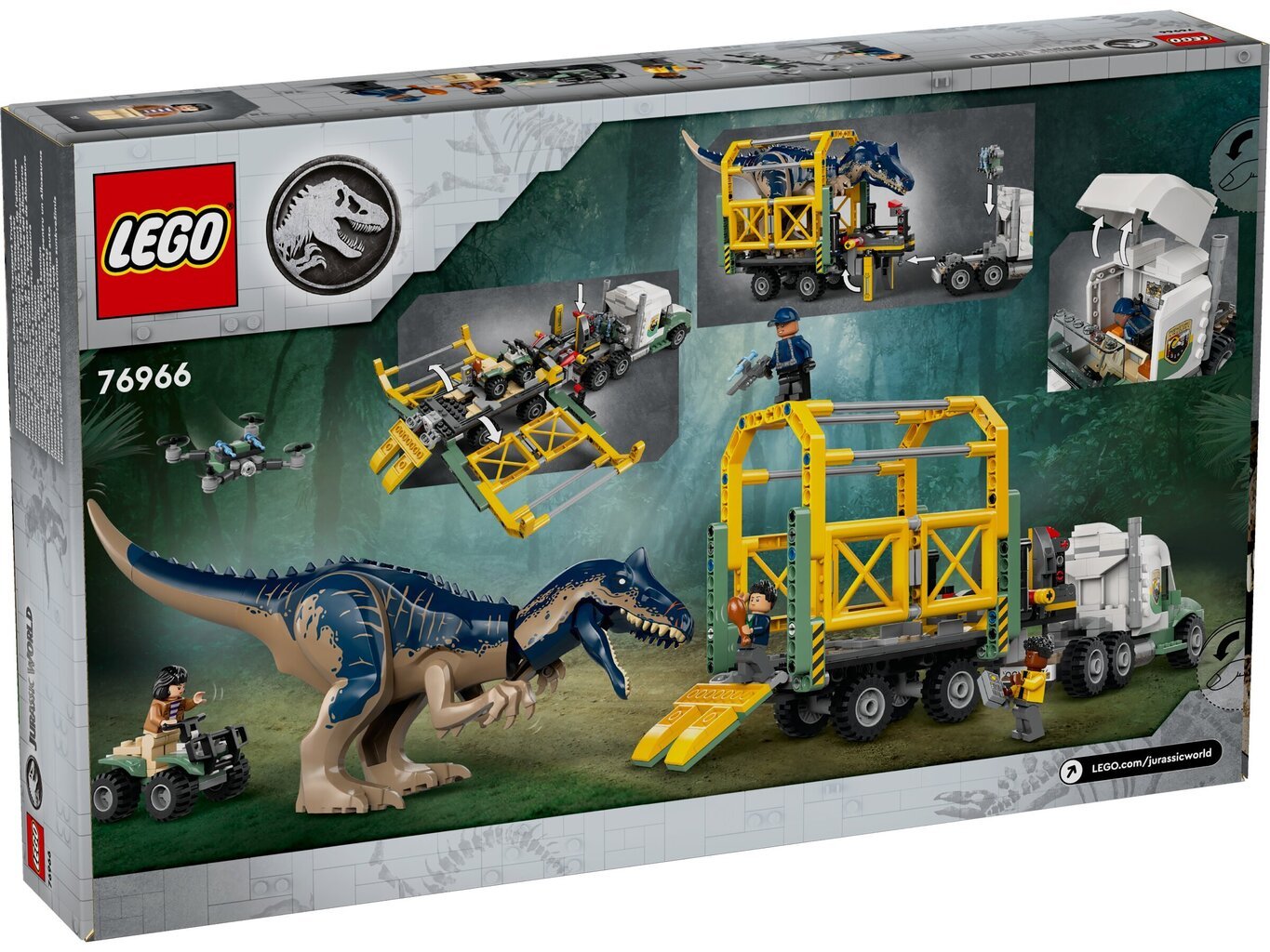 76966 LEGO® Jurassic World Dinozaurų misijos: alozauro transportavimo sunkvežimis hinta ja tiedot | LEGOT ja rakennuslelut | hobbyhall.fi