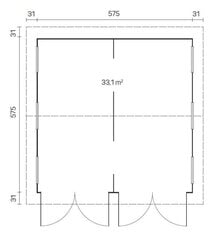 Autotalli Kotka 70mm, ikkunat tuplalasilla hinta ja tiedot | Piharakennukset | hobbyhall.fi