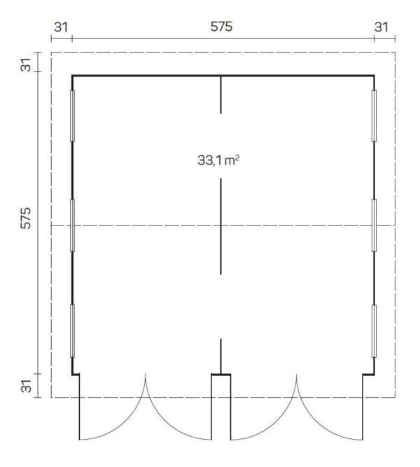 Autotalli Kotka 70mm, ikkunat tuplalasilla hinta ja tiedot | Piharakennukset | hobbyhall.fi