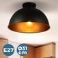 Kattovalaisin varjostimella - LED, E27, 60W, IP20, pyöreä, Ø 31 cm, metalli, musta, kulta - kattovalaisin retro vintage -tyylissä, ''HB''. hinta ja tiedot | Kattovalaisimet | hobbyhall.fi