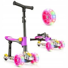 Balance taitettava skootteri 2in1 Stars S-66475, LED, pinkki hinta ja tiedot | Potkulaudat | hobbyhall.fi