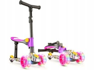 Balance taitettava skootteri 2in1 Stars S-66475, LED, pinkki hinta ja tiedot | Potkulaudat | hobbyhall.fi