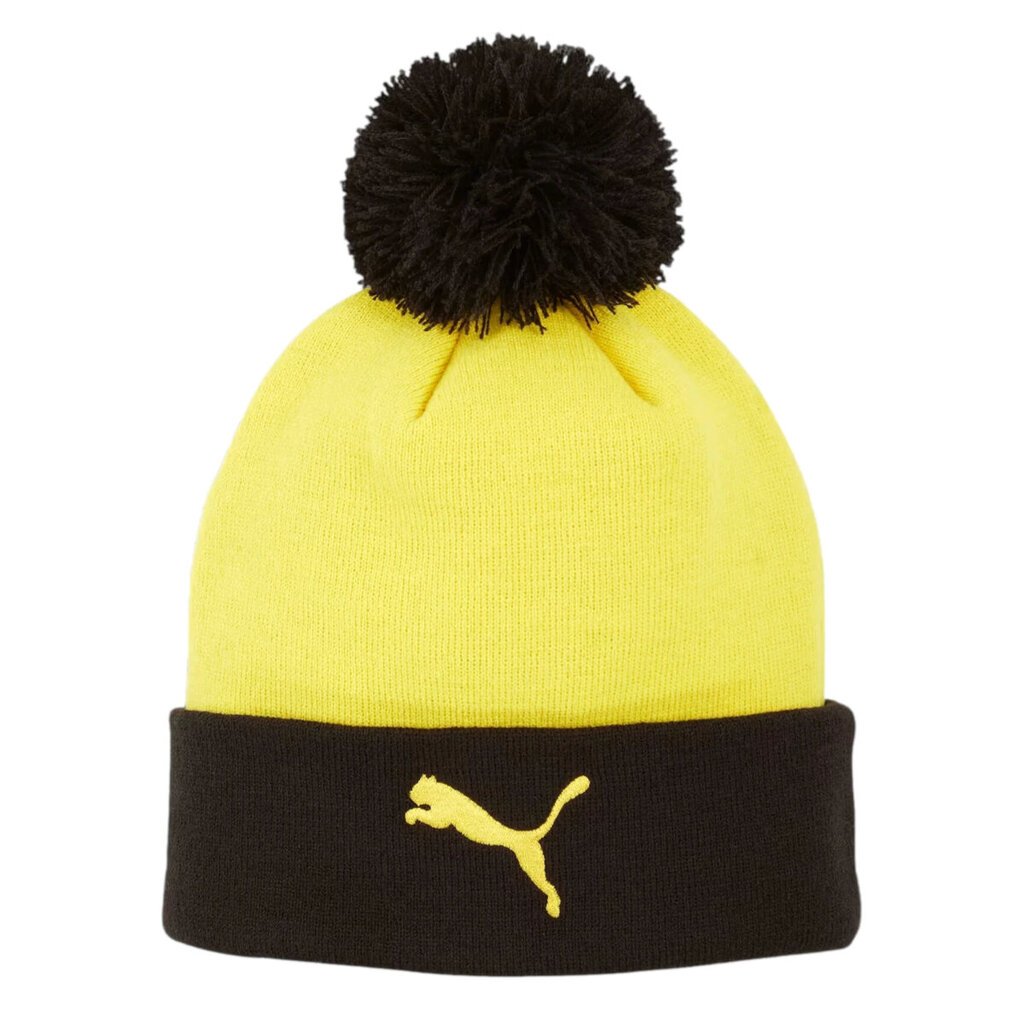 Bvb ess pom pom beanie puma 02555201 unisex geltona unisex keltainen hinta ja tiedot | Naisten päähineet | hobbyhall.fi