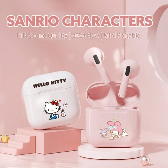 Sanrio Kuulokkeet EJ-116 Hello Kitty Vaaleanpunainen hinta ja tiedot | Kuulokkeet | hobbyhall.fi