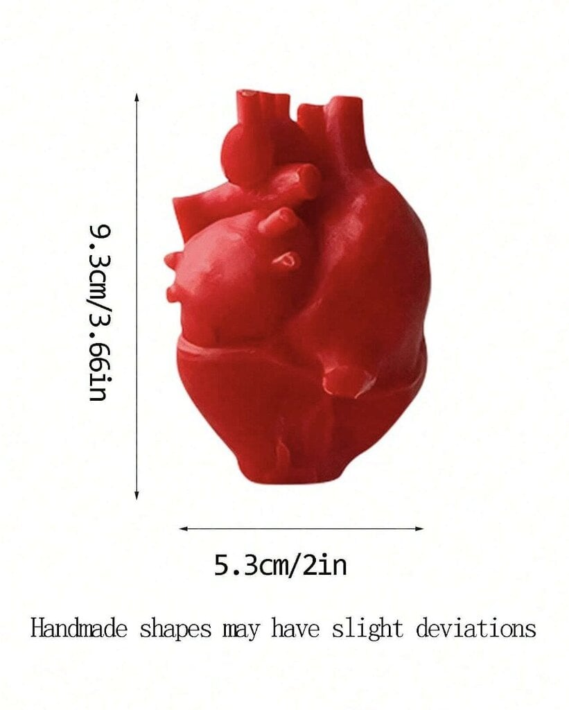 Sydänkynttilä luovaan Halloween-koristeluun Electronics LV-120573, punainen, 1 kpl hinta ja tiedot | Kynttilät ja kynttilänjalat | hobbyhall.fi