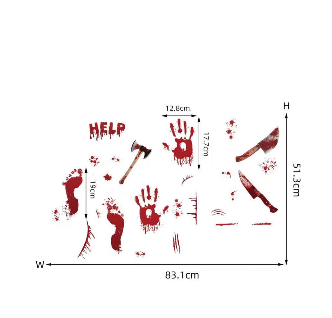 Ikkuna tarra Verenjäljet hinta ja tiedot | Juhlakoristeet | hobbyhall.fi